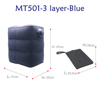 Buy mt501-3-layer-blue Inflatable Travel Foot Rest Pillow Kids Car Airplane Sleeping Bed Leg Support Office Neck Desk Pillows for Sleep on Long Flights