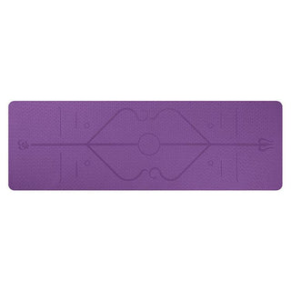 Buy purple 1830*610*6mm TPE Yoga Mat With Position Line Non Slip Carpet Mat for Beginner Environmental Fitness Gymnastics Mats