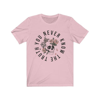 Buy pink You Never Know The Truth Skull with Floral