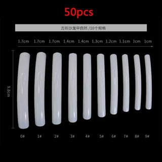 Buy black 10/50Pcs Extra Long Fake Nail Half Cover Nail Tips Sharp Shape False