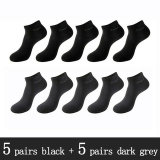 Buy 5-black-5-dark-grey 10 Pairs / Pack Men&#39;s Bamboo Fiber Socks Short High Quality New Casual