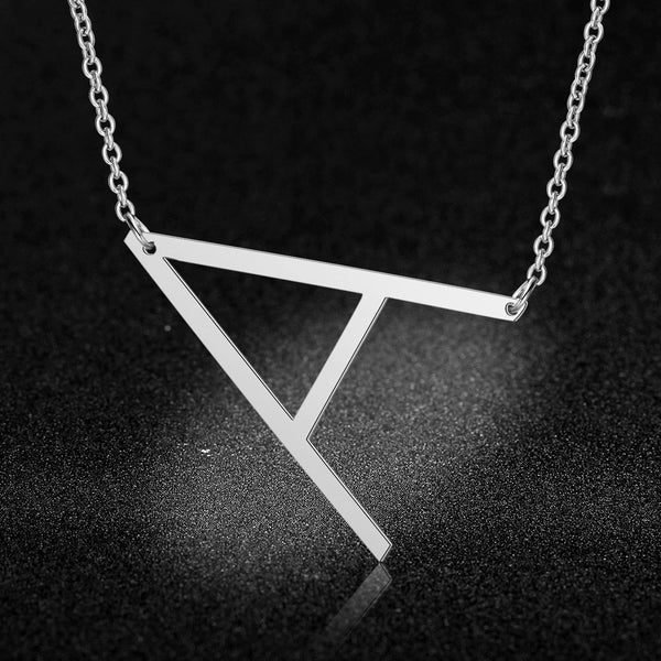 100% Stainless Steel Initial Letter Name Pendant Necklace for Women