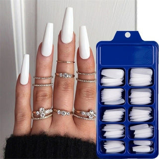 Buy square-head-white 100Pcs Fake Nails Colored