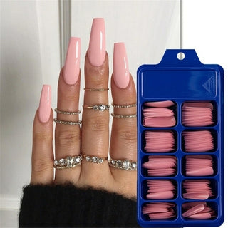 Buy square-head-pink 100Pcs Fake Nails Colored