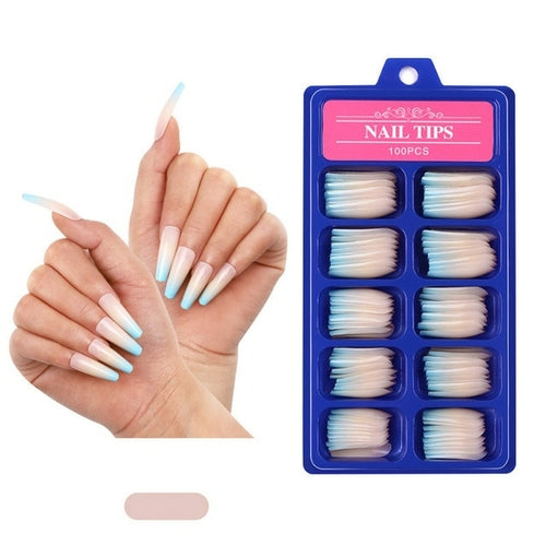 100Pcs Fake Nails Colored