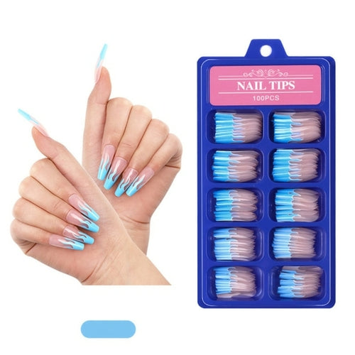 100Pcs Fake Nails Colored