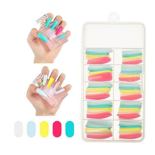 Buy square-head-4 100Pcs Fake Nails Colored