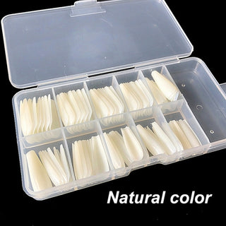 Buy white 100pcs/Box False Coffin Nails Ballerina Long Clear/Natural/white Fake