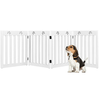 4 Panels Foldable Dog Gate with 360° Hinges