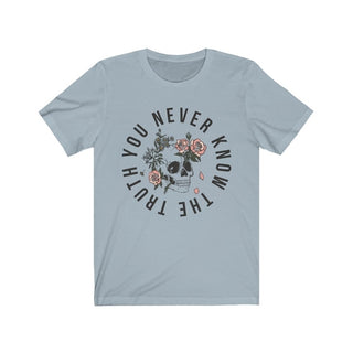 Buy light-blue You Never Know The Truth Skull with Floral