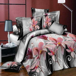 Buy auburn 18 New Styles White Red Flower 3D Bedding Set of Duvet Cover
