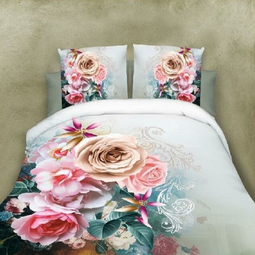 18 New Styles White Red Flower 3D Bedding Set of Duvet Cover