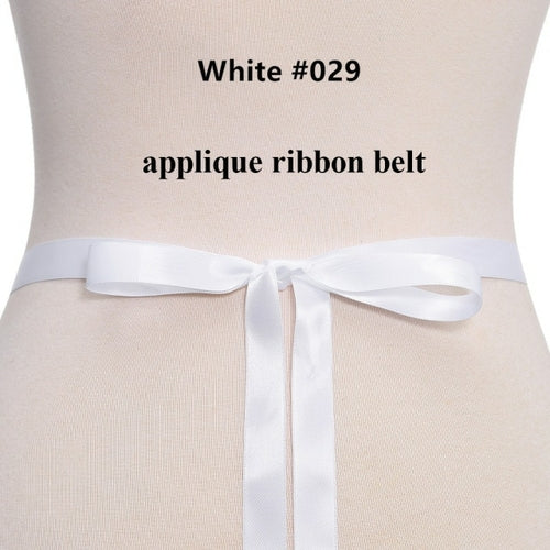 （1PC）Bridal Silver crystal rhinestone pearl applique belt wedding sash