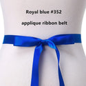 （1PC）Bridal Silver crystal rhinestone pearl applique belt wedding sash