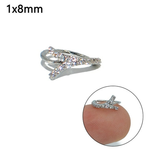 1PC Round Zircon Bendable Gem Ring Bendable Seamless Nose Ring