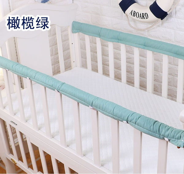 Cotton Thick Baby Crib Bed Guardrails' Protector 1 Pair Crib Bumper Strips for Newborn Baby Safety Protection Bumpers 5 Sizes