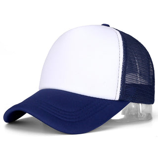 Buy navy-blue-white 1 PCS Unisex Cap Casual Plain
