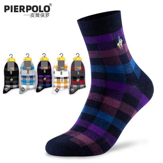 5 Pairs Strip Fashion Autumn Winter New Men Socks Men's British Style Combed Cotton Male Socks Gift for Husband Father