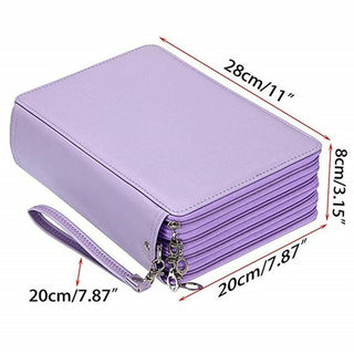 Buy purple 200 Slot Portable Colored Pencil Case Holder Waterproof Large Capacity