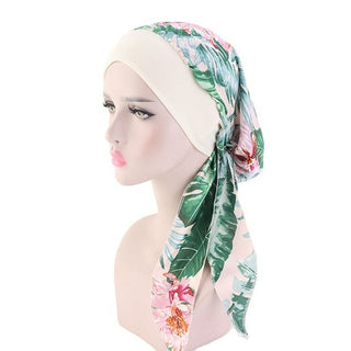 Buy gold 2020 NEW Women muslim fashion hijab cancer chemo flower print hat