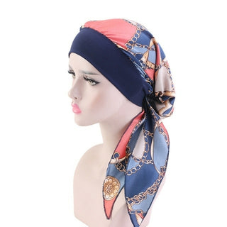 Buy silver 2020 NEW Women muslim fashion hijab cancer chemo flower print hat