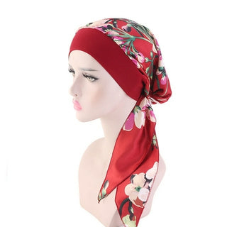 Buy navy-blue 2020 NEW Women muslim fashion hijab cancer chemo flower print hat