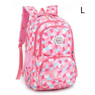 Buy auburn Geometric Fashion School Bag For Girls Waterproof Light Weight