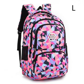 Buy black Geometric Fashion School Bag For Girls Waterproof Light Weight
