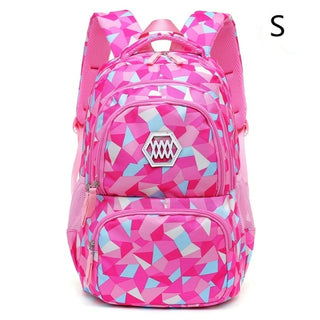 Buy red Geometric Fashion School Bag For Girls Waterproof Light Weight