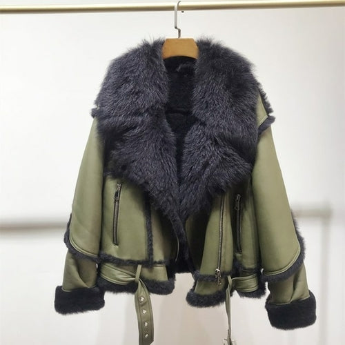 Tuscany Fur Warm Coat Leather
