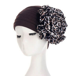Buy mint 2020 Women New Large Flower Stretch Scarf Hat Ladies Elegant Fashion