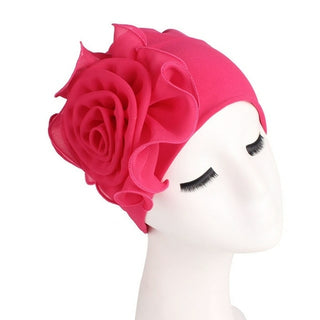 Buy sky-blue 2020 Women New Large Flower Stretch Scarf Hat Ladies Elegant Fashion