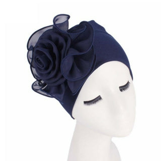 Buy gray 2020 Women New Large Flower Stretch Scarf Hat Ladies Elegant Fashion