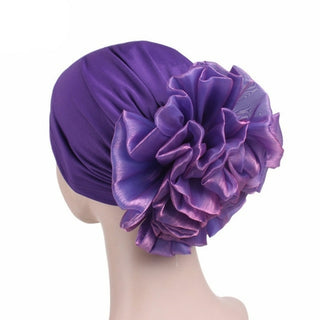 Buy transparent 2020 Women New Large Flower Stretch Scarf Hat Ladies Elegant Fashion
