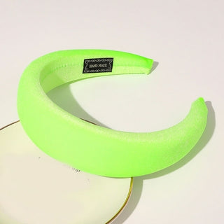 Buy black-green 2021 Autumn New Glossy Satin Headbands for Women multi color Light