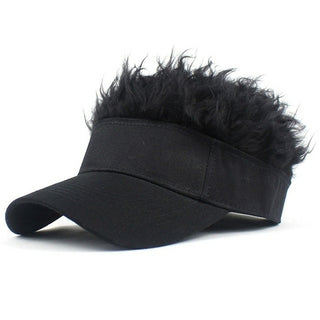 Buy bk 2021 Baseball Cap With Spiked Hairs Wig Baseball Hat With Spiked Wigs
