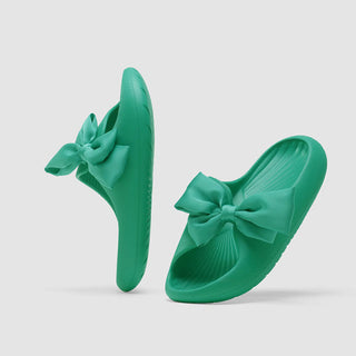 Buy green 2021 Cute Bow knot Women&#39;s Flip flops Platform Non slip Indoor