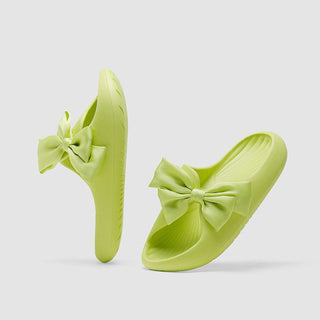 Buy light-green 2021 Cute Bow knot Women&#39;s Flip flops Platform Non slip Indoor