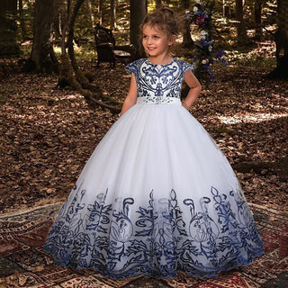 2021 Flower Long Bridesmaid Dress Kids Dresess For Girls Clothes Back