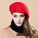 2021 New Fashion Women Beret Hat For Women Beanie Female Cap Flower