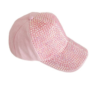 Buy pink 2021 New Women Baseball Hats Hats Shiny Rhinestone Fashion Casual