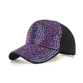 Buy ginger 2021 New Women Baseball Hats Hats Shiny Rhinestone Fashion Casual