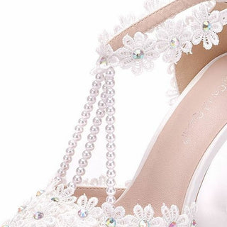Buy sandale-femme Ladies Beading Lace Flowers Shoes