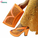 2021 Pretty Price New Arrivals Orange Color Italian Women Shoes and