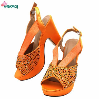 Buy orange-only-shoes 2021 Pretty Price New Arrivals Orange Color Italian Women Shoes and