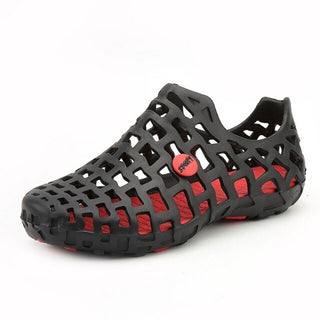 Buy black 2021Summer Water Shoes Men Breathble Hollow Beach Sandals Upstream