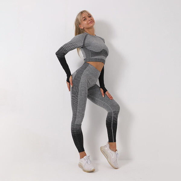 2021Workout Sport Suit 2/3PCS Women Seamless Leggings Gym Clothing