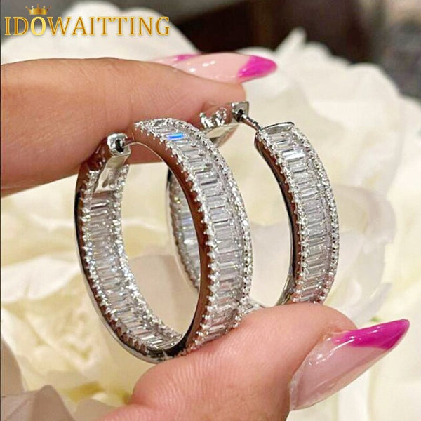 2022 Bling New Luxury Gold Color Iced Out Round Circle Baguette CZ
