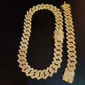20mm Men Hip Hop Chain Necklace pave setting Rhinestone Male Hiphop