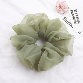 Buy army-green Big Size Organza Hair Scrunchies